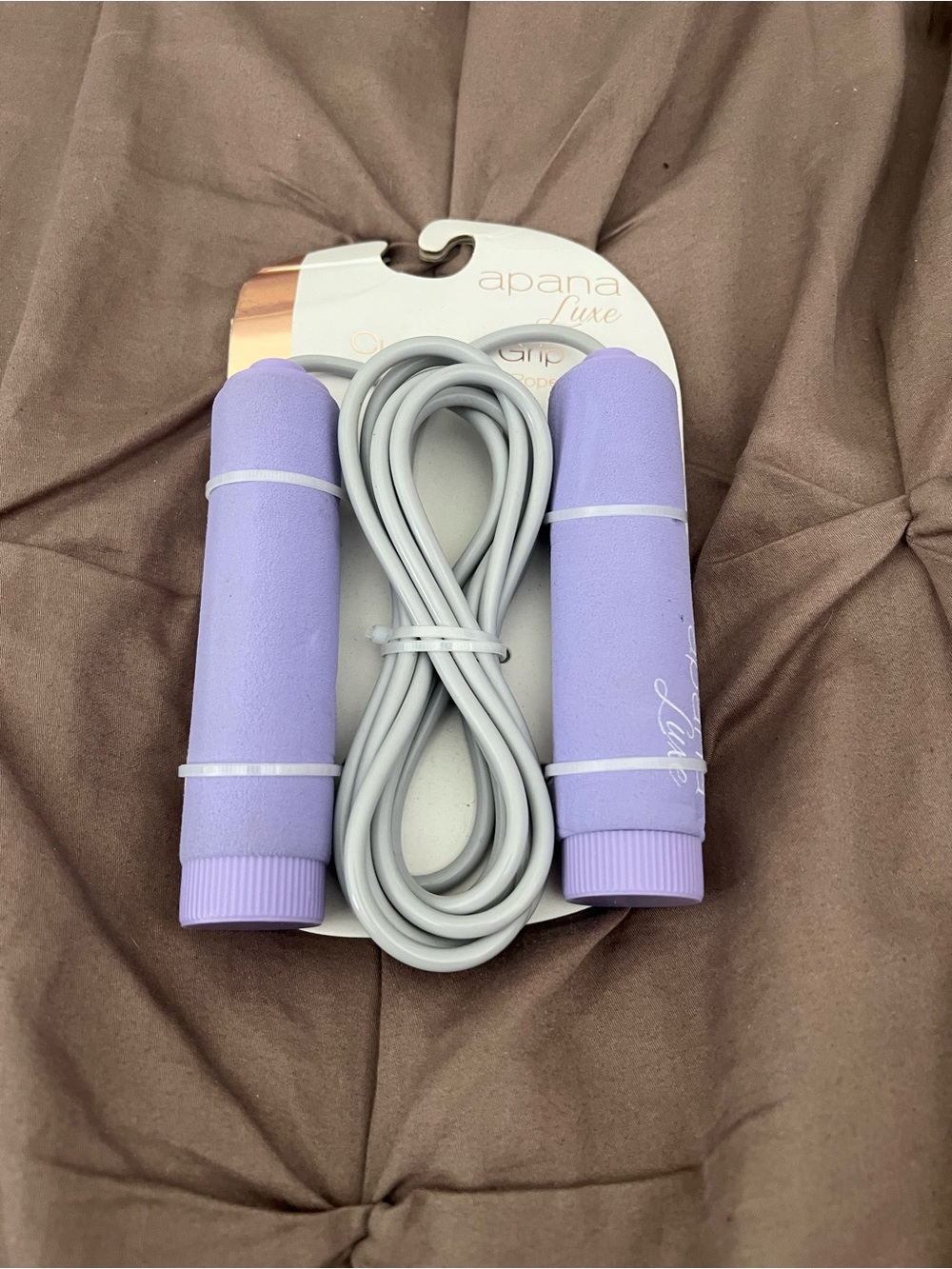 Apana Weighted Cushion Grip Lavender and Gray Jump Rope